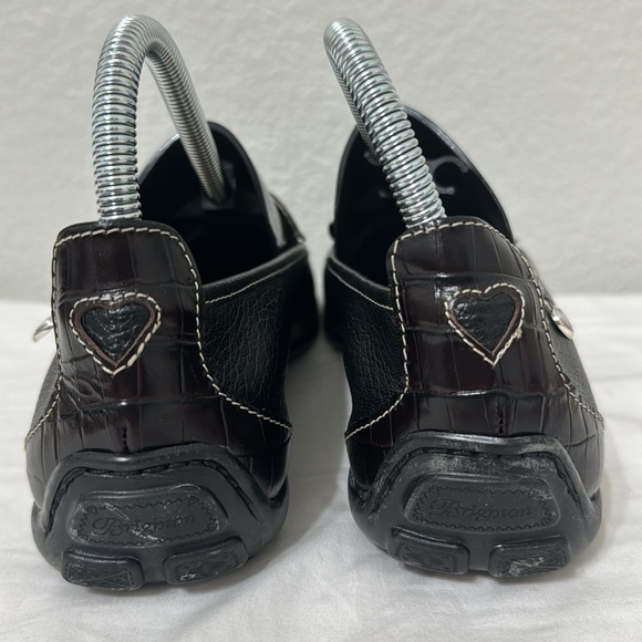 Brighton Ursa Black with Brown Detail Leather Loafer Size 8 - Picture 7 of 12